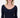 Basic-Ripp-Top mit V-Ausschnitt und Stretch | navy