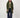 Langer Bubblecoat mit Teddydetails | dunkelgrün