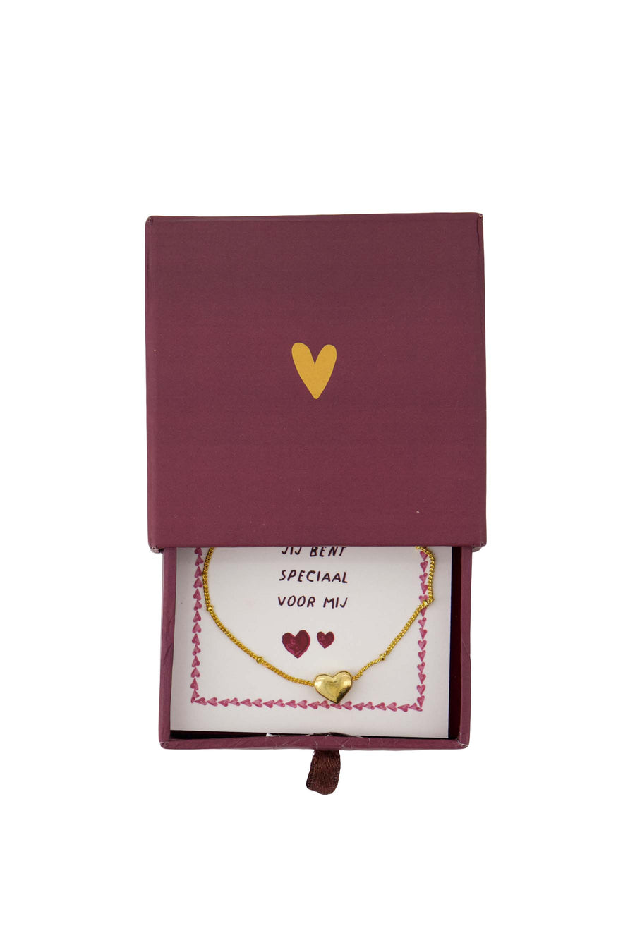 Armband Herz in Schiebebox spezial rot | rot