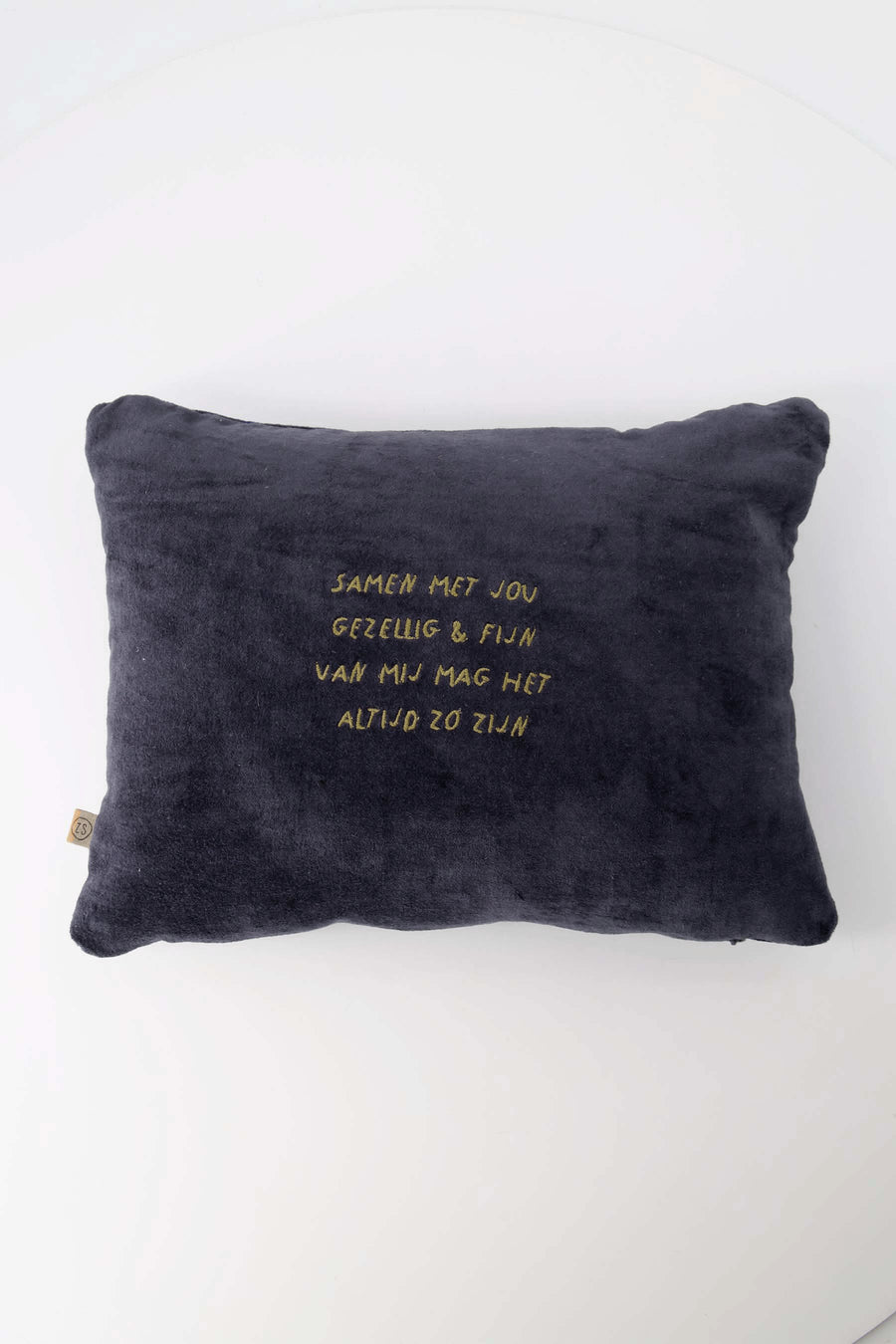 kussen samen met jou 35x25cm donkerblauw/goud | donkerblauw / goud