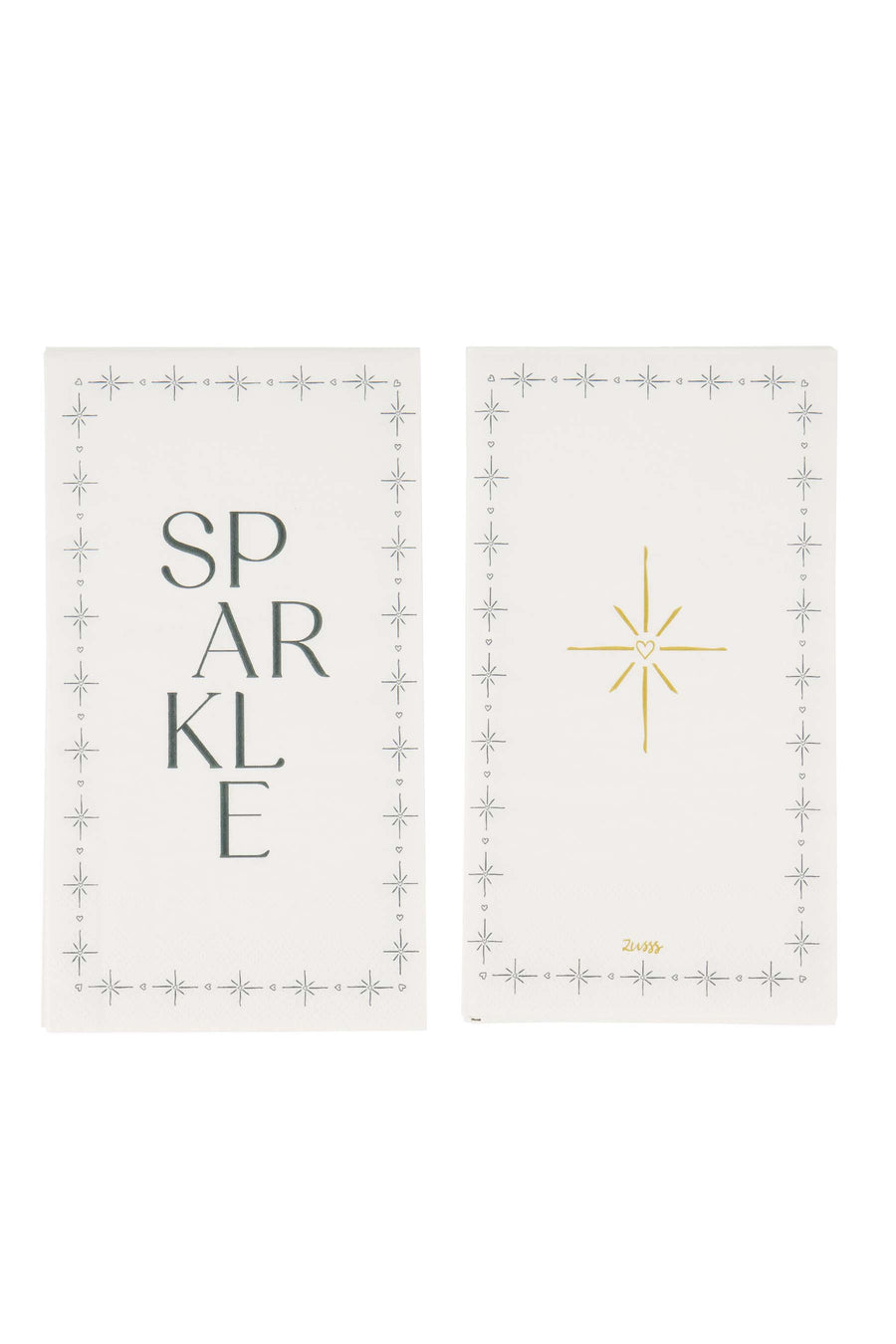 Servietten Rechteck Sparkle weiß/dunkelblau | weiß/dunkelblau