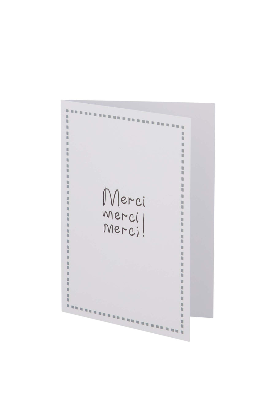 Wunschkarte merci weiß/graublau | weiß/graublau