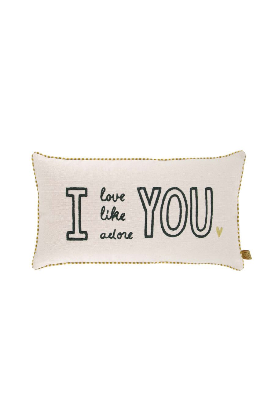 Kissen love like adore 60x30cm | ecru / anthrazitgrau