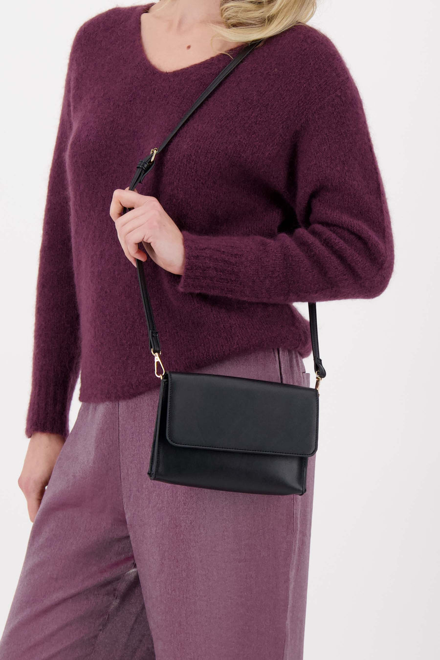 Clutch mit Herzspiegel | schwarz