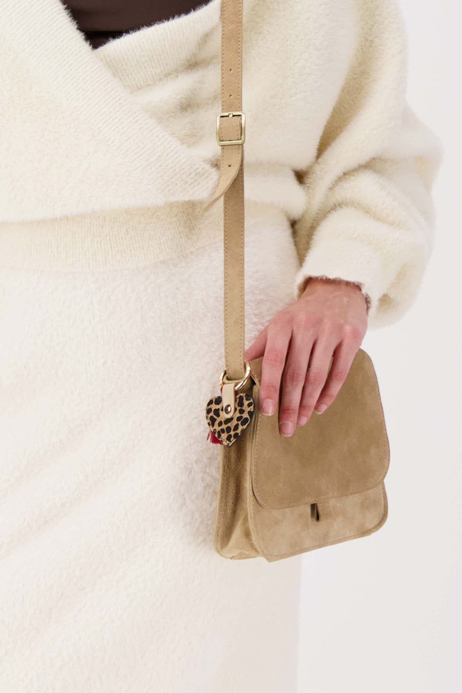 Schlüsselanhänger mit Cowboyherz | mittelbraun