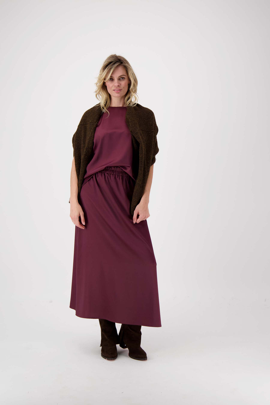 satinierter langer Rock | port