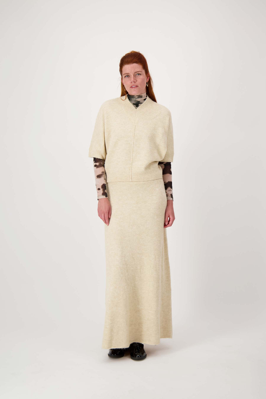 langer Strickrock | beige