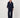 Jacquard-Hose aus Satin | marineblau