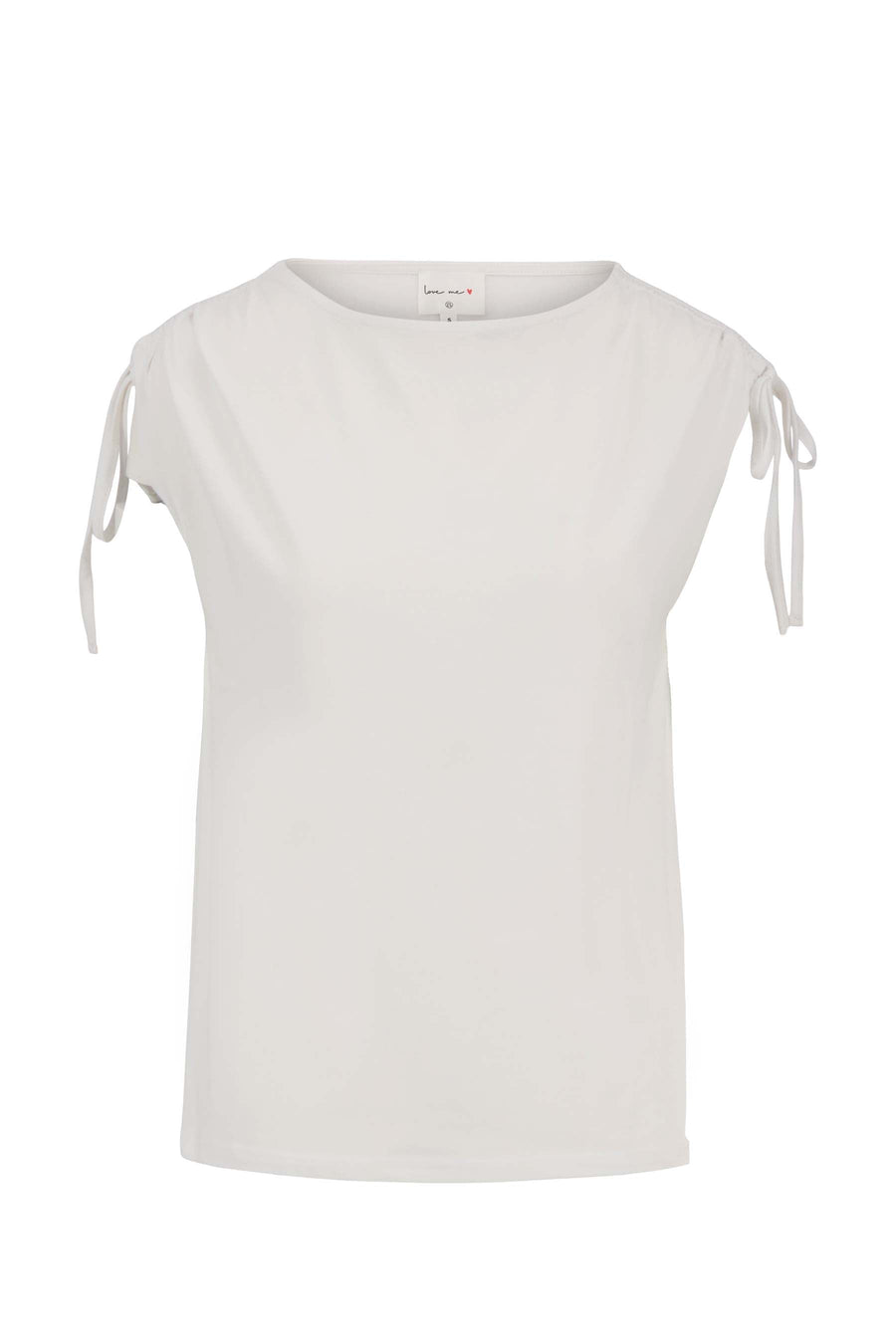 Top mit Schulterdetail Schleife | weiß