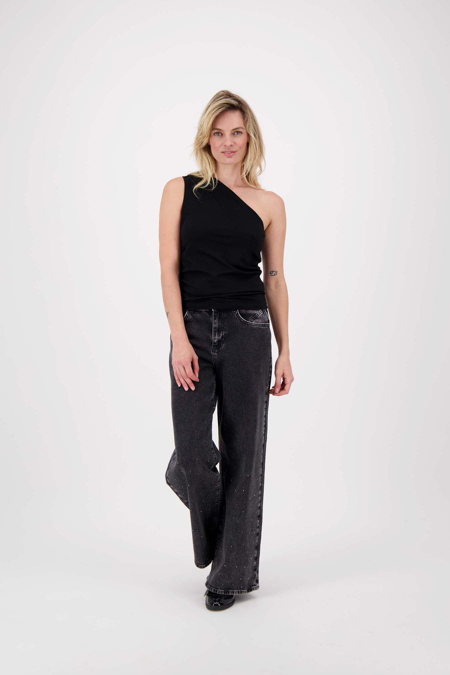 Asymmetrisches Oberteil | schwarz