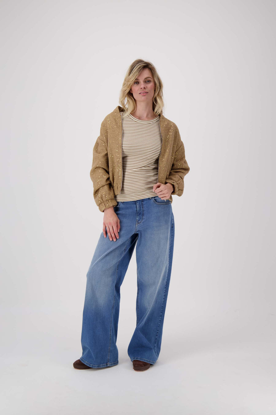 Häkelstoff Unterhemd | Sahara / weiß