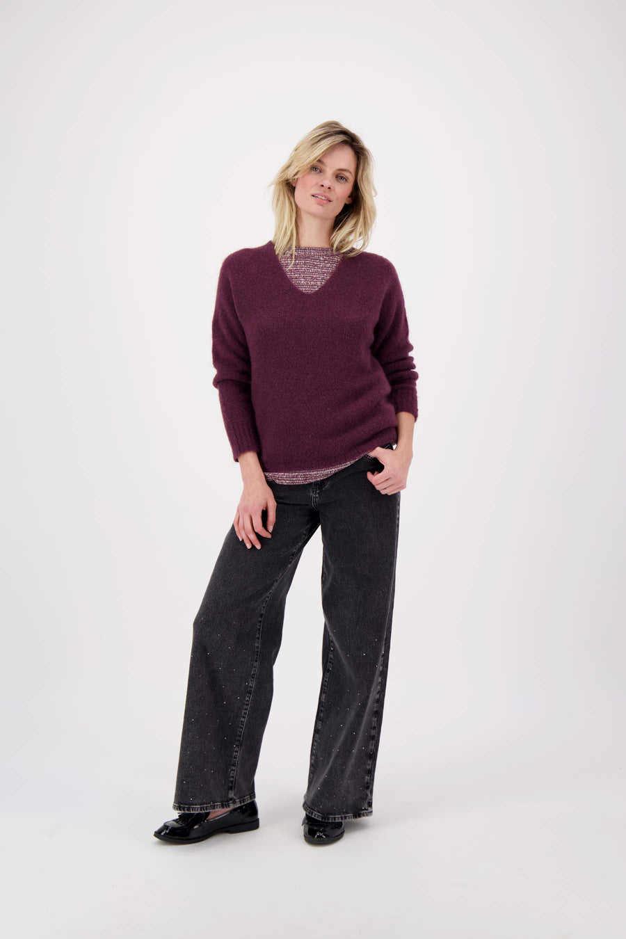 Jersey-Trägertop mit Grafikdruck | weiß / port