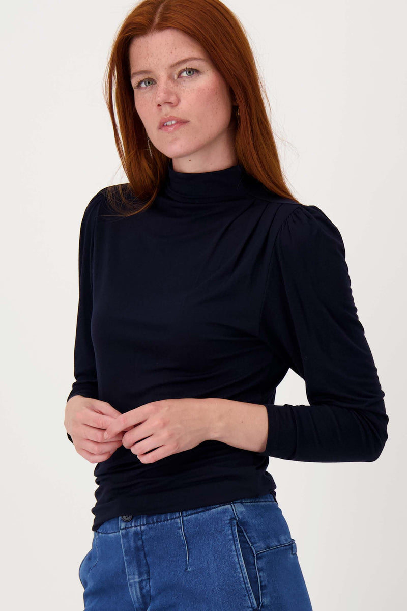 Top mit Falten-Detail | Marineblau