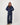 Jeansbluse mit Schleife | dark denim