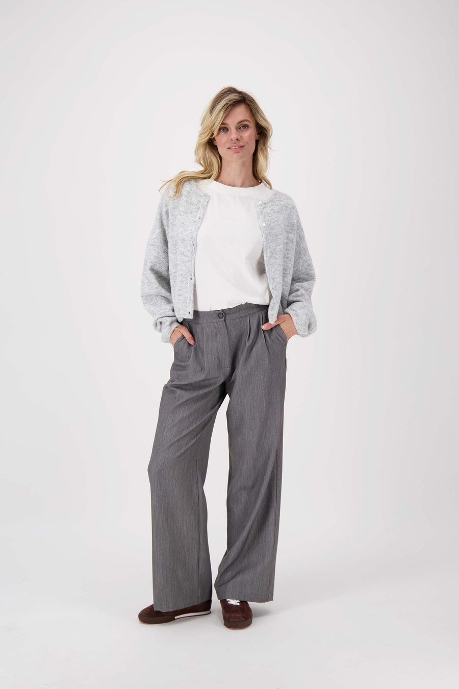 T-Shirt mit Plissee-Detail | off white