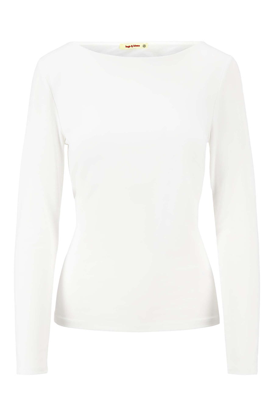 basic boothals top met stretch | off white