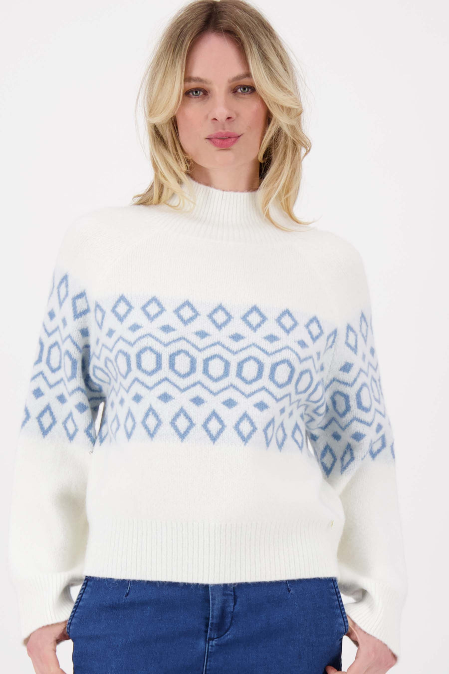 trui met nordic jacquard | off white