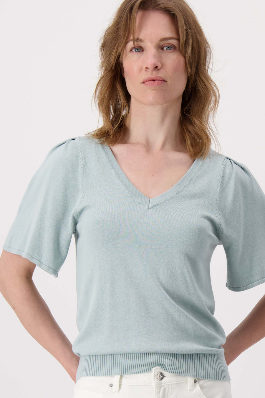 Pullover mit Schmetterlingsärmel | grau-blau