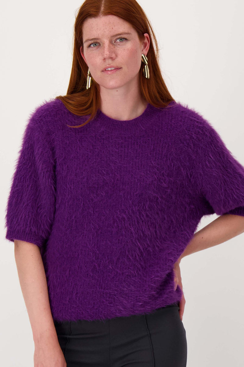 Fluffy Pullover mit Rundhalsausschnitt | Mid Purple