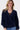 Wickelpulli aus flauschigem Garn | navy