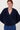 Wickelpulli aus flauschigem Garn | navy