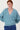 Wickelpulli aus flauschigem Garn | grau blau