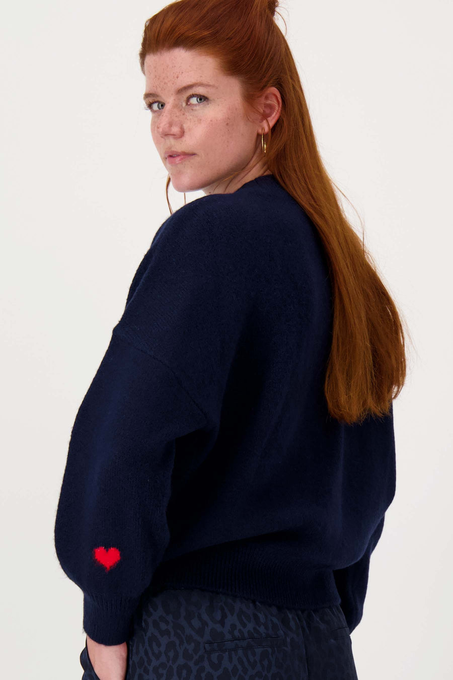 Pullover mit Herz-Detail | navy
