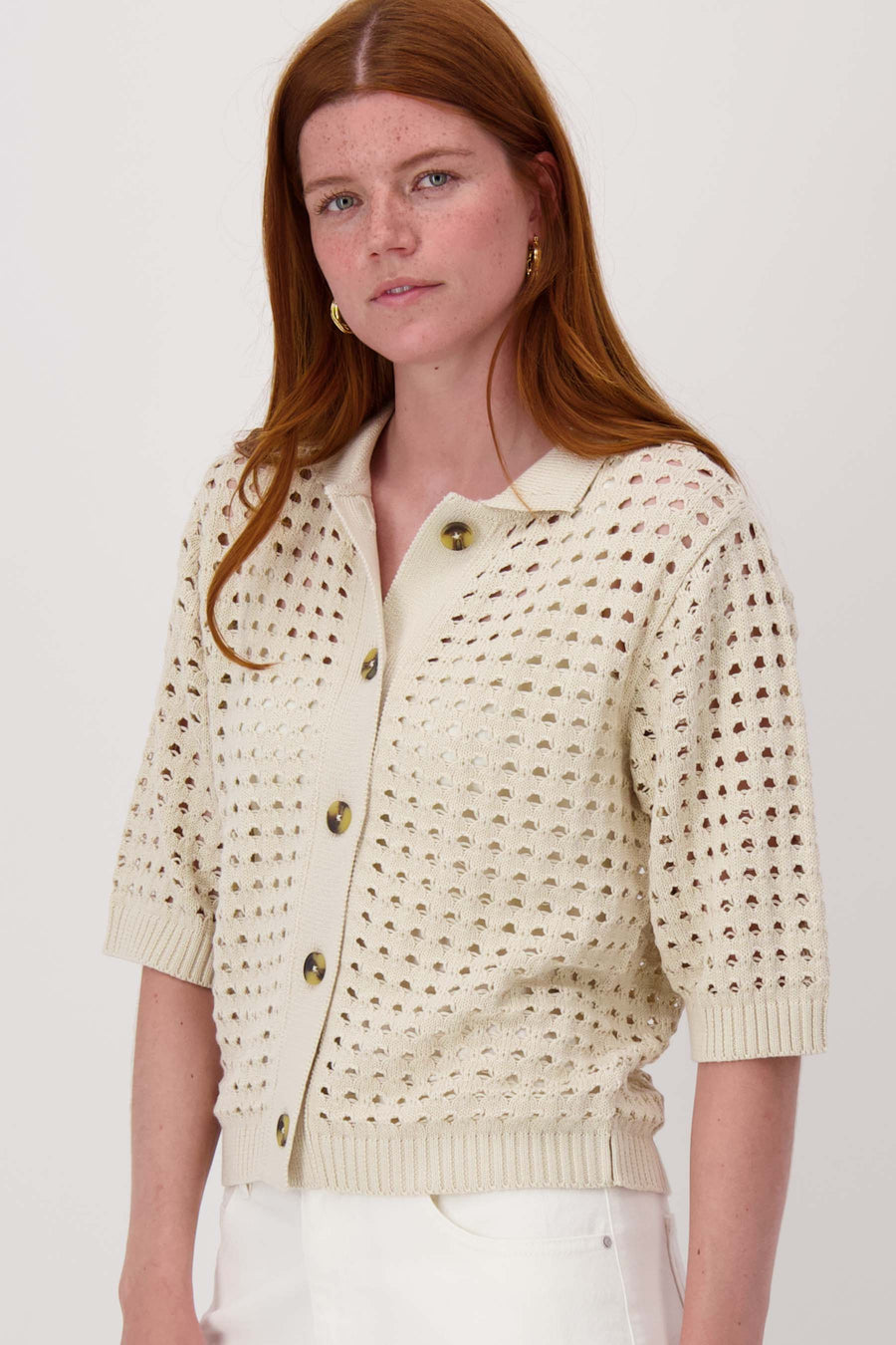 Weste mit Polokragen in Ajour | Kit