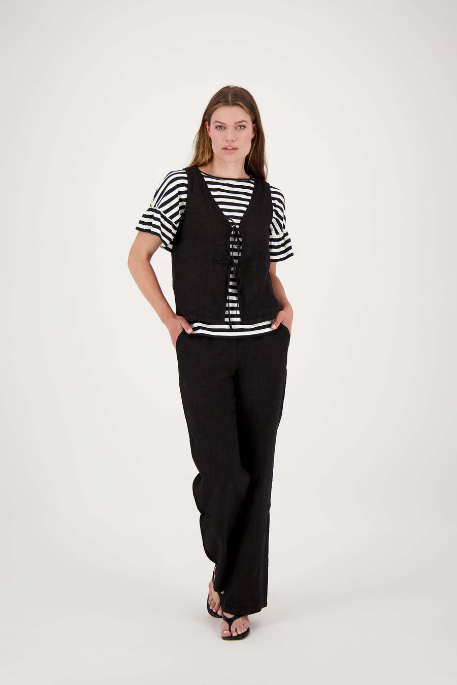 Weste Leinen | Schwarz