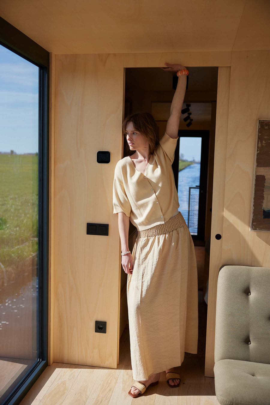 Feinstrick-Strickjacke | Sahara