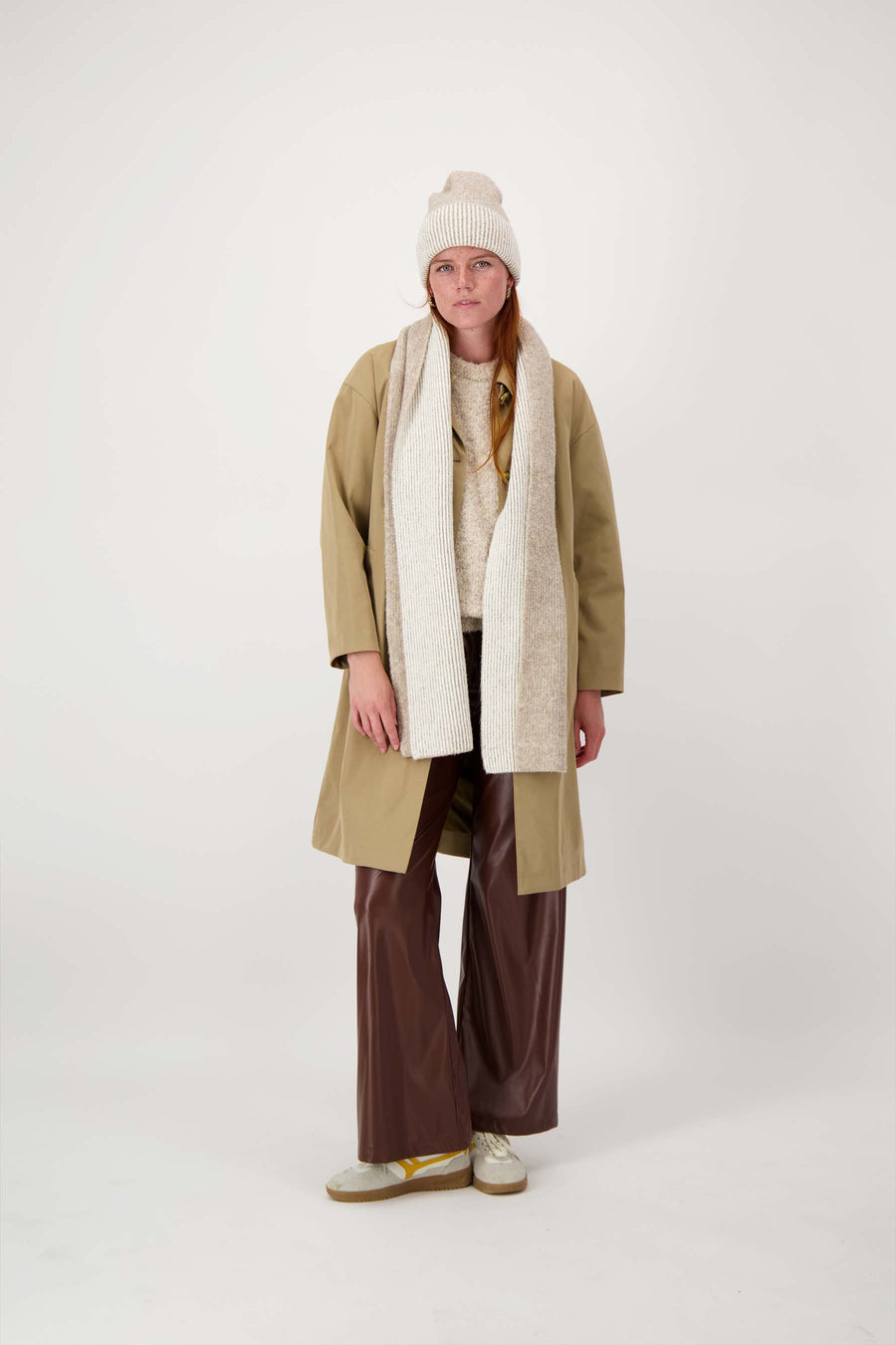 Gestrickter Rippenschal | taupe