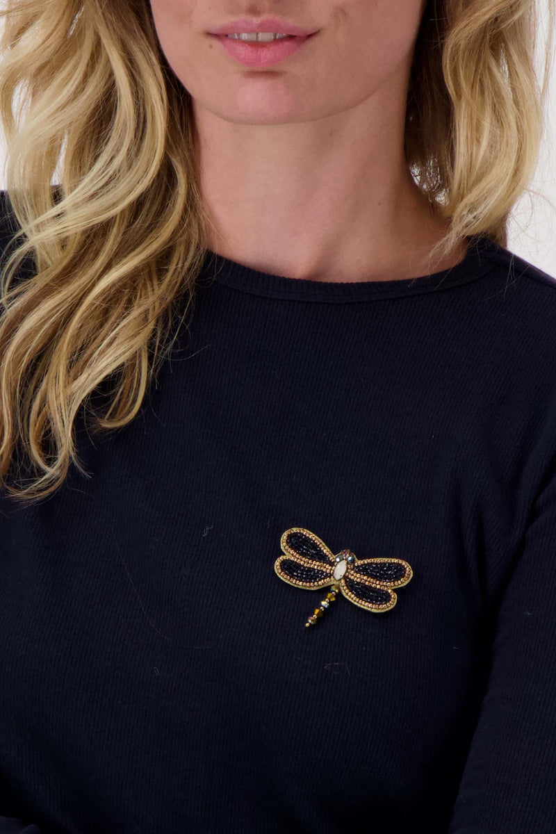 Libellenbrosche | Nachtblau