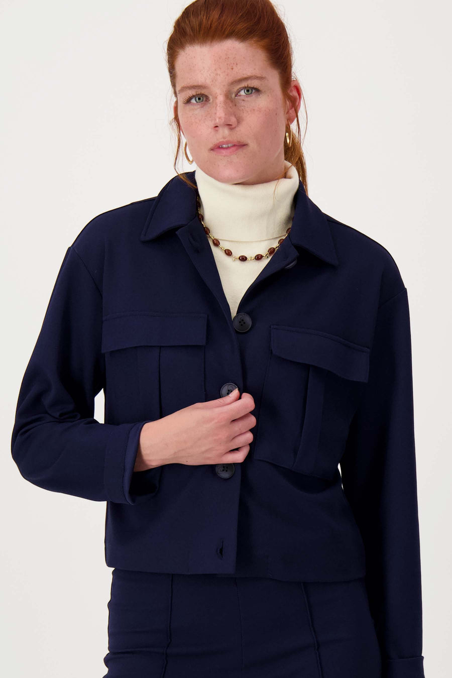 Kurzjacke mit Taschen | navy