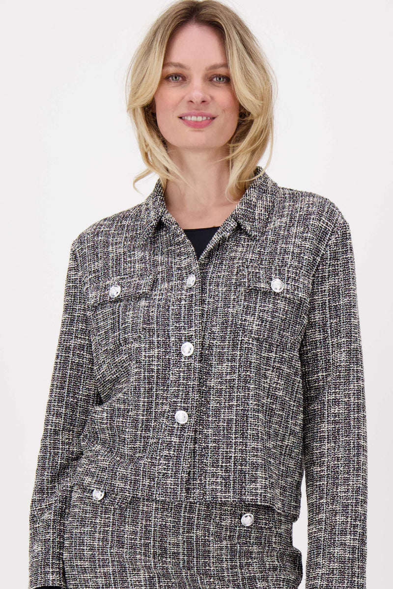 Jacke aus Tweed-Stoff | mittelgrau