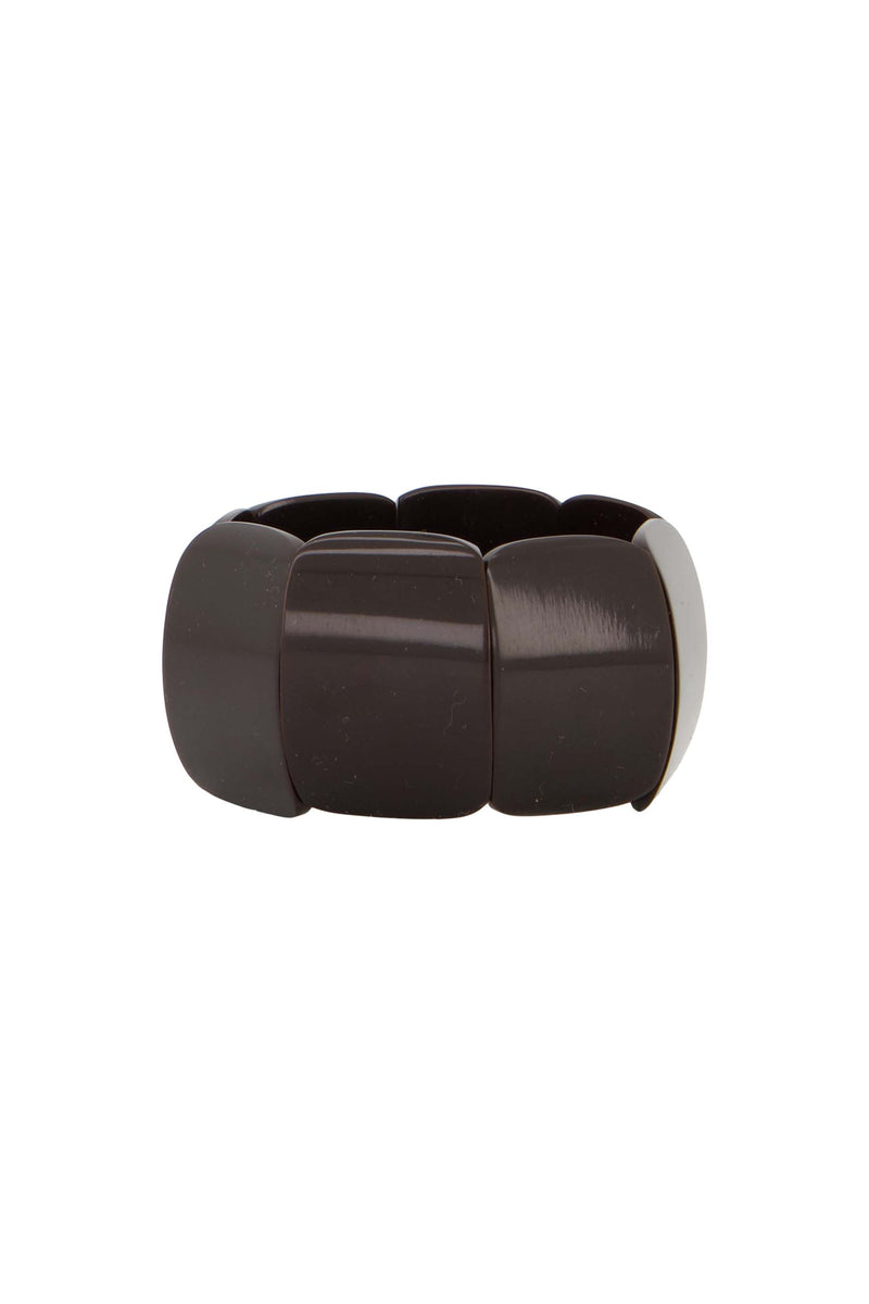 Breites elastisches Perlenarmband | schokoladenbraun