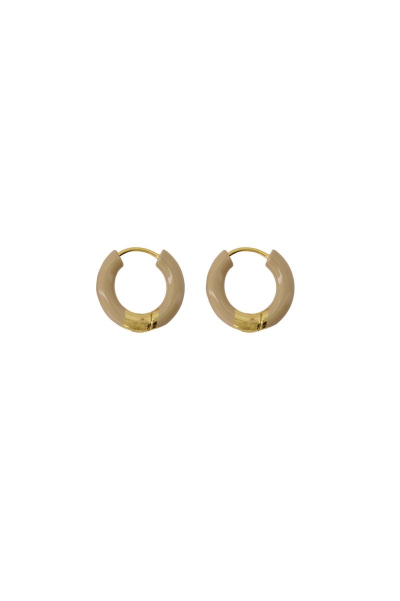 ring ohrringe beige/ gold | gold