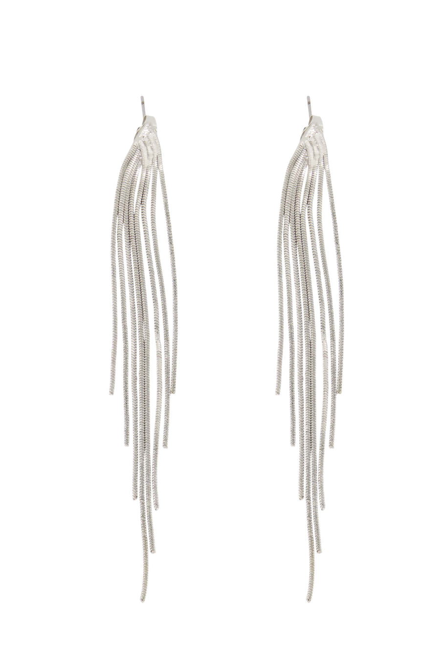 lange oorbellen met visgraat structuur | zilver
