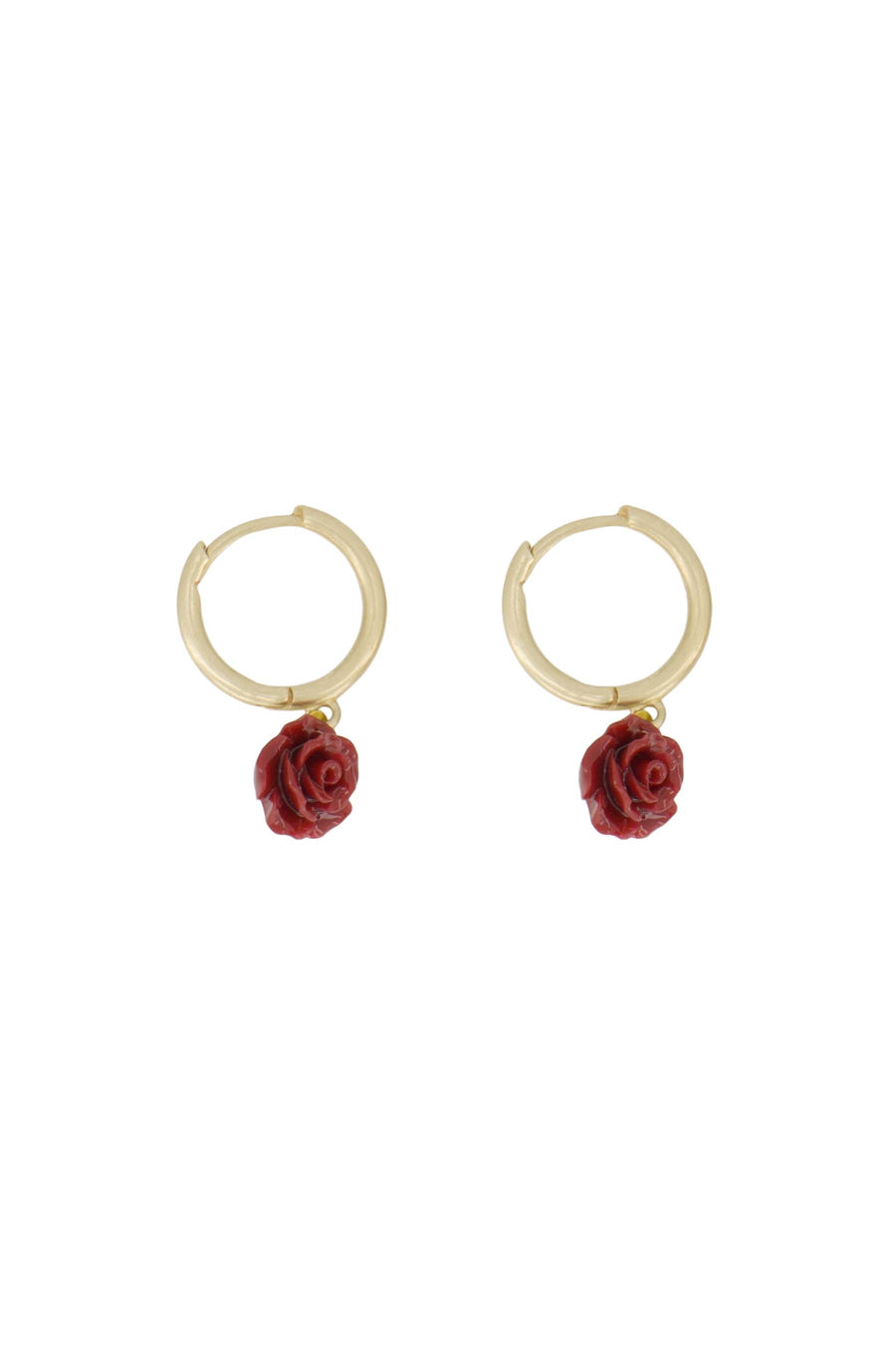 Ohrringe mit Rose | edel rot / gold