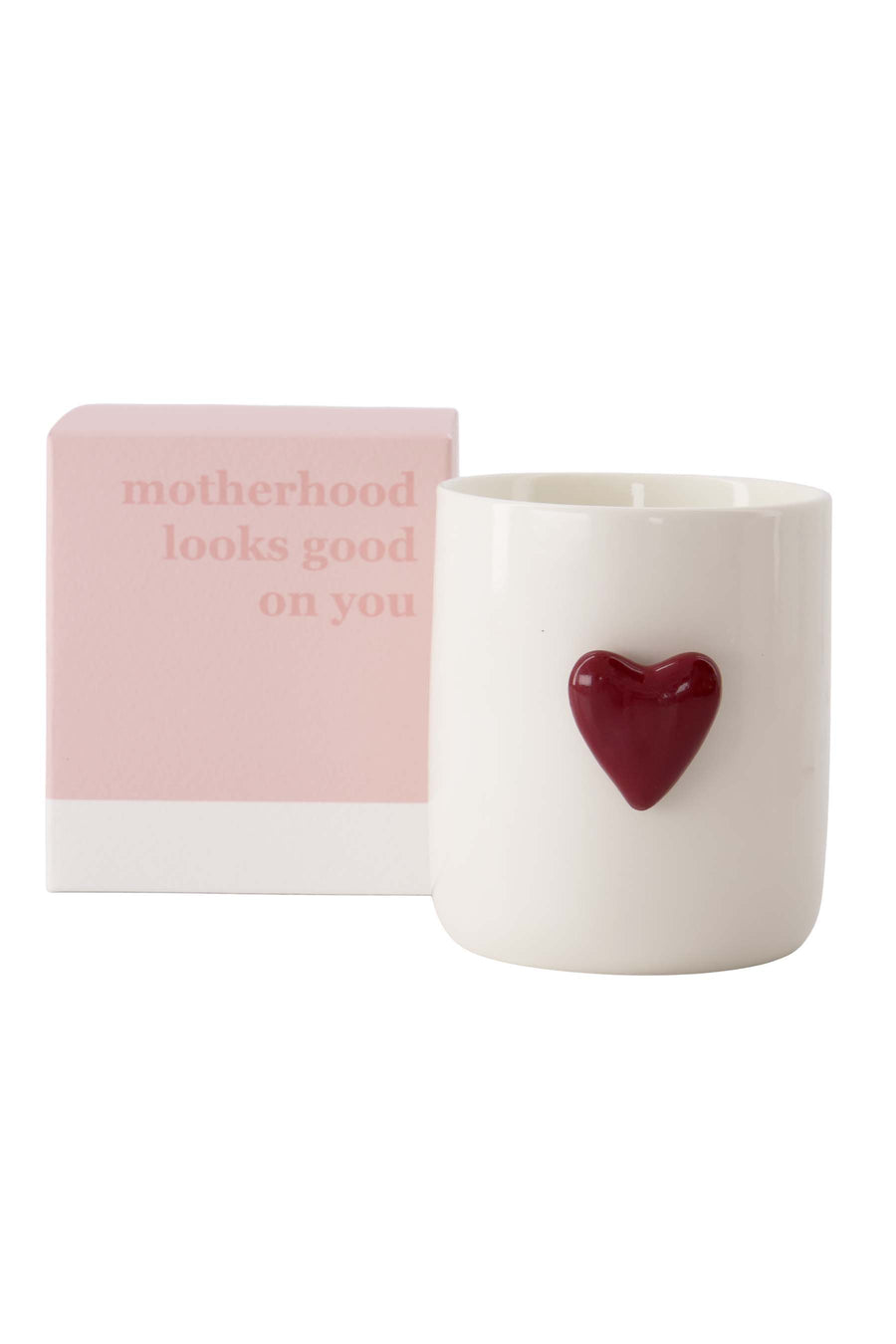 geurkaars keramiek hart in doosje motherhood | wit / rood / roze