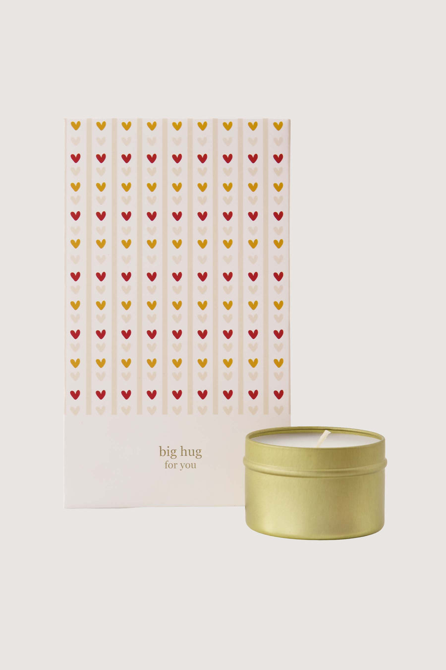 geurkaars tin in zakje big hug for you | wit / rood / oker