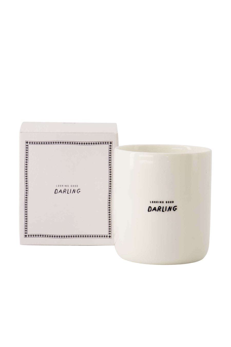 Keramik-Duftkerze in Schachtel Darling weiß / anthrazitgrau | weiß / anthrazitgrau
