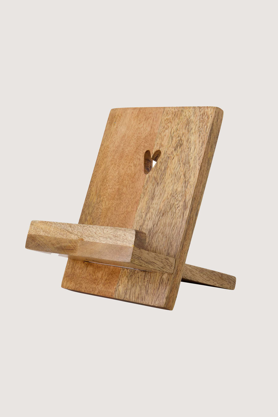 Buchständer aus Holz mit Herz | naturfarben