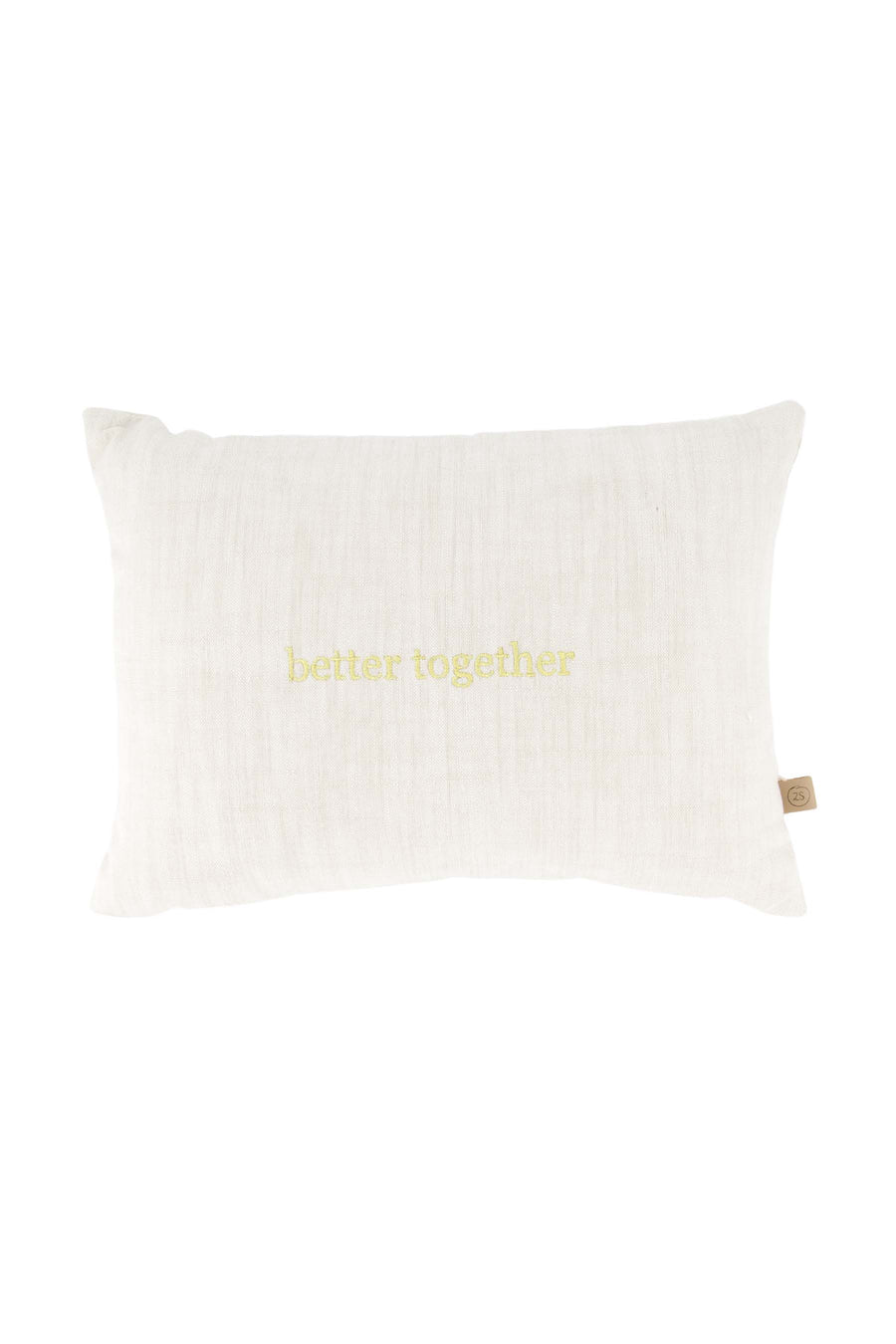 kussen better together 35x25cm | off white / goud