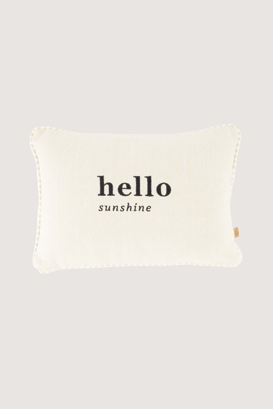 Kissen Hello Sunshine mit farbiger Paspelierung 35 x 25 cm | Off-White