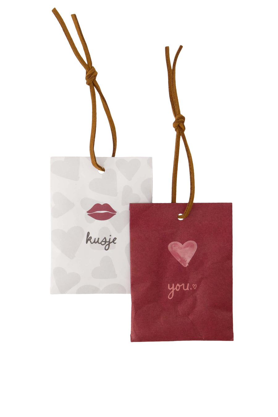 2er-Set Mini-Duftbeutel weiß/rot | weiß/rot/lila