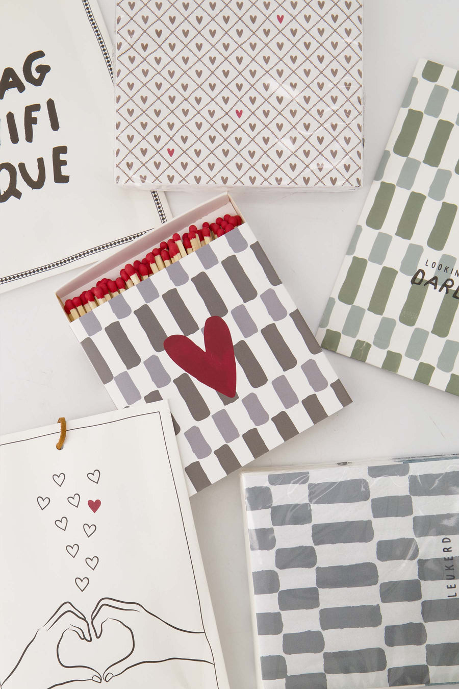 Duftbeutel Herzen weiß/schwarz/port | weiß/schwarz