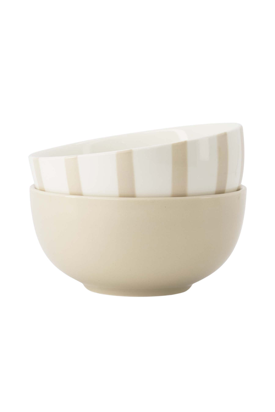 Set van 2 kommen | wit / zand