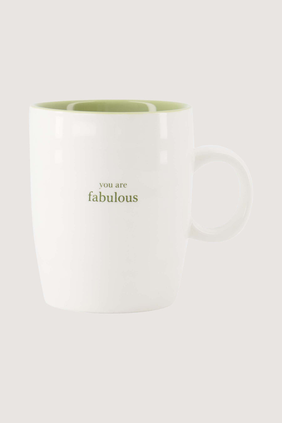 Teetasse „You are fabulous“ | weiß/hellgrün