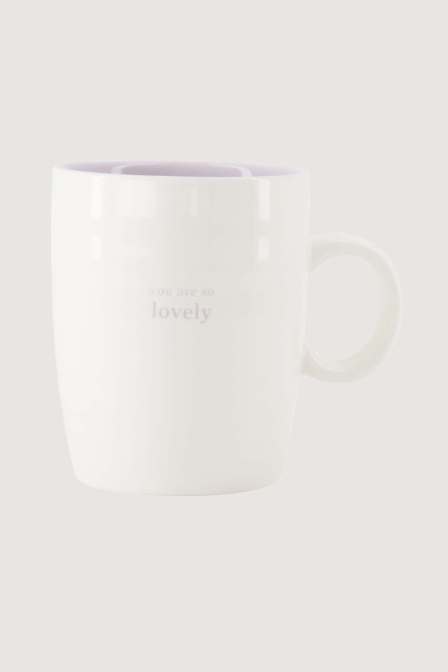 Teetasse „You are so lovely“ | Weiß / Lila / Sandfarben
