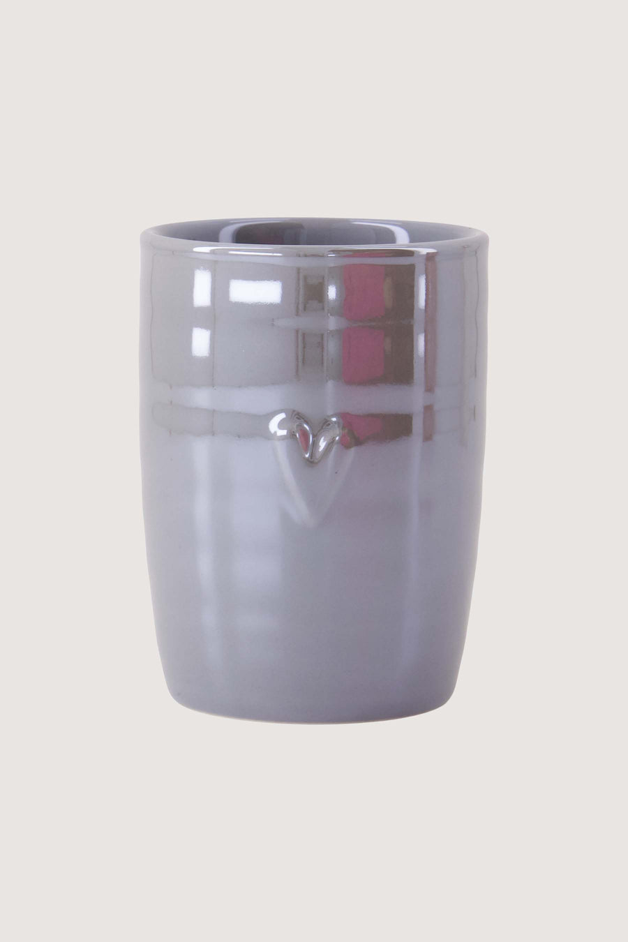 Kaffeetasse Perlmutt Herz | Graublau